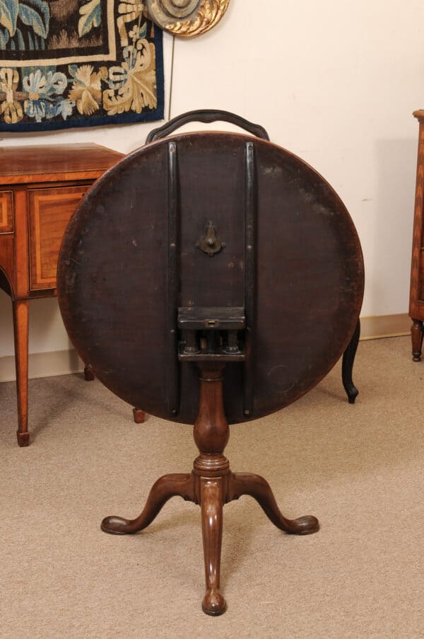 19th Century English Mahogany Tilt Top Table with Tripod Base - Image 8