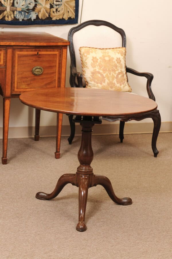 19th Century English Mahogany Tilt Top Table with Tripod Base - Image 10