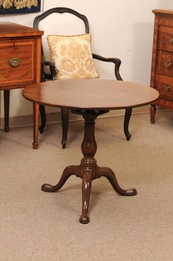 19th Century English Mahogany Tilt Top Table with Tripod Base - Image 12