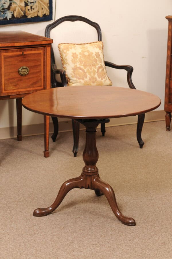19th Century English Mahogany Tilt Top Table with Tripod Base - Image 13