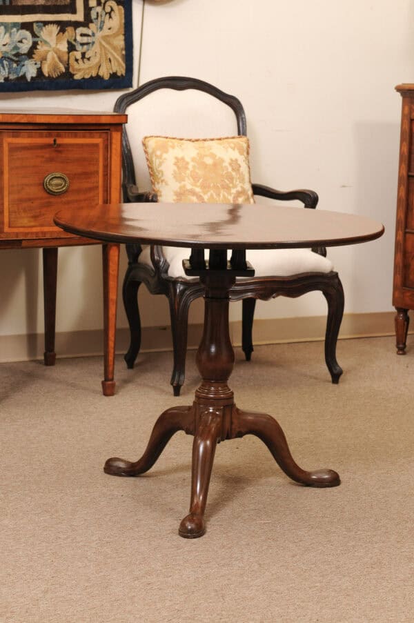 19th Century English Mahogany Tilt Top Table with Tripod Base - Image 14