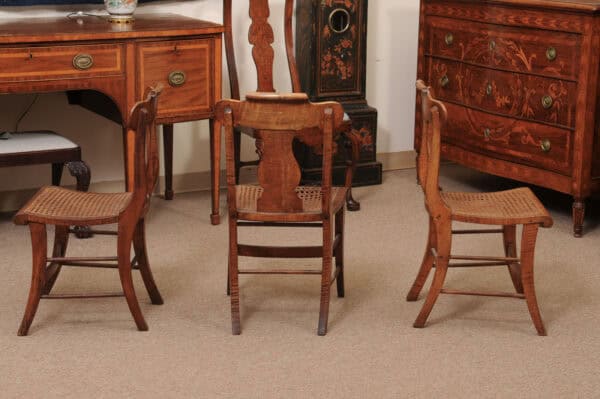 Set of 3 19th Century Federal Style Maple Dining Chairs with Cane Seats - Image 9