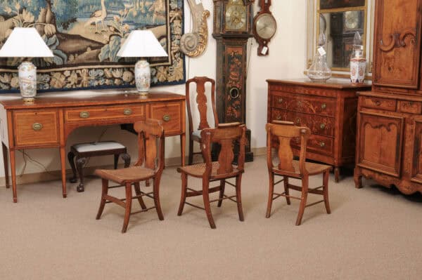 Set of 3 19th Century Federal Style Maple Dining Chairs with Cane Seats - Image 10