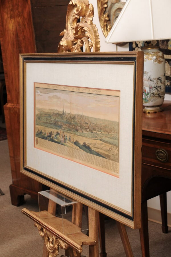 Large Framed 19th Century Horizontal Landscape Engraving, Titled "City of Norwich" - Image 15