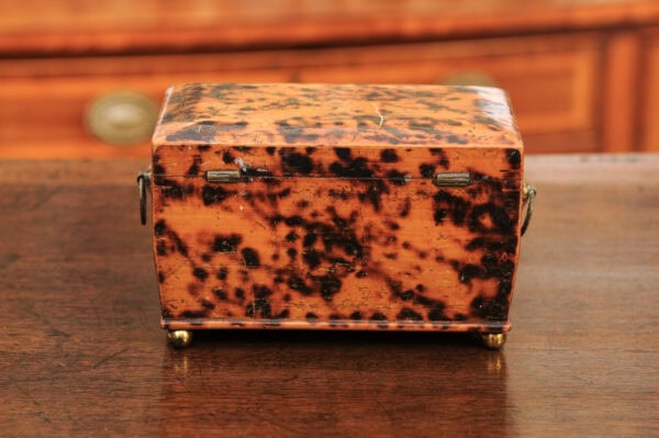 19th Century English Faux Painted Tortoiseshell Tea Caddy - Image 22