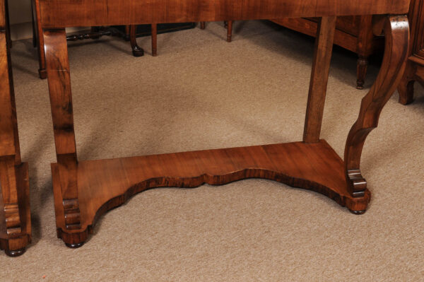 Matched Pair of Early 19th Century Italian Walnut Console Tables with Scroll Legs - Image 18