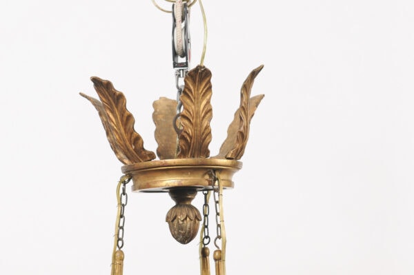 Early 19th Century Italian Giltwood and Ebonized 6 Light Chandelier, Piedmont Region - Image 15