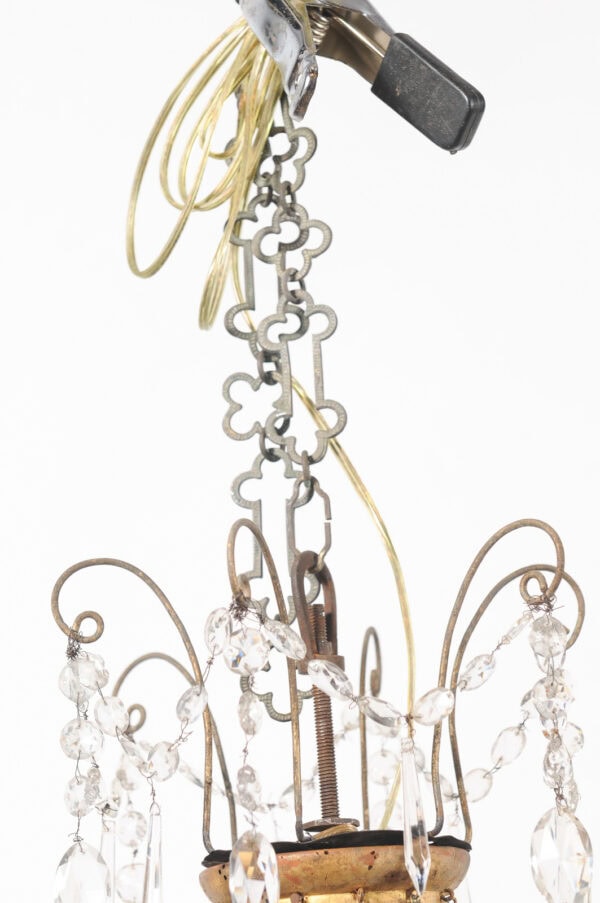 19th Century Italian Empire Giltwood and Crystal Chandelier with 6 Lights - Image 10