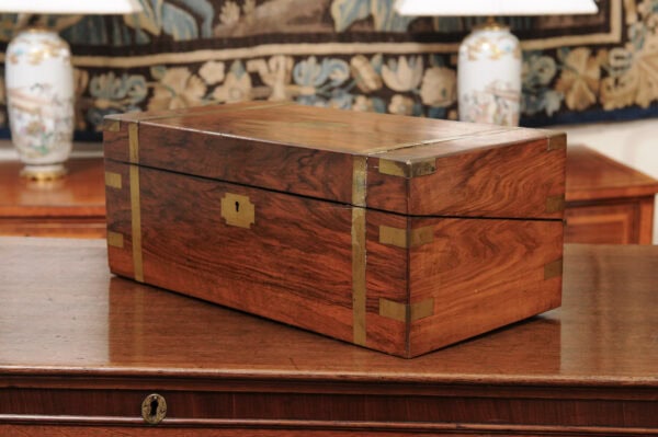 19th Century English Lap Desk in Walnut with Brass Banding - Image 14