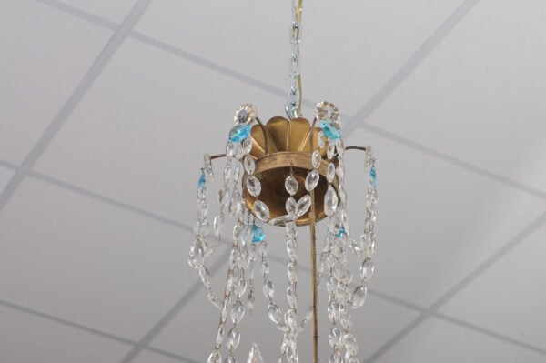 Italian Early 19th Century Crystal & Gilt Metal Chandelier with 6 Lights, Genoa - Image 16