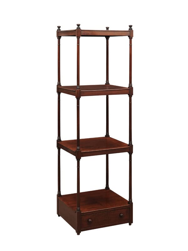 English 19th Century Etegere "What Not" in Mahogany with 4 Tiers and Bottom Drawer