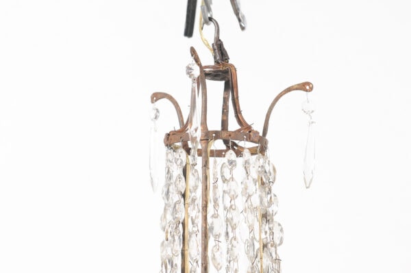 Early 19th Century Italian Crystal and Metal Basket Chandelier with 6 Lights - Image 13