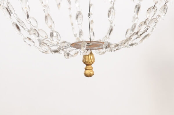 Early 19th Century Italian Crystal and Metal Basket Chandelier with 6 Lights - Image 15