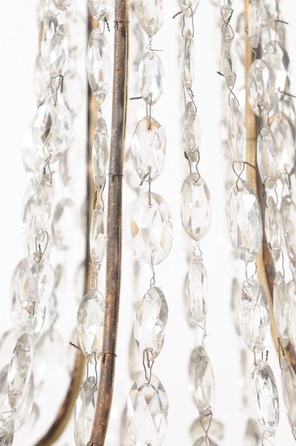 Early 19th Century Italian Crystal and Metal Basket Chandelier with 6 Lights - Image 18