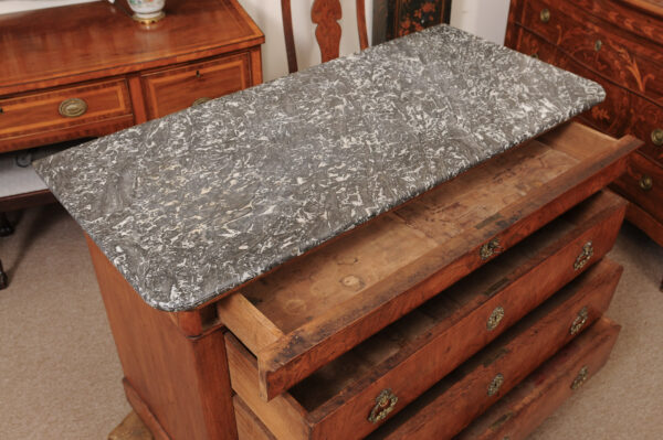 French Early 19th Century Elm Charles X Commode with Grey Marble Top - Image 6