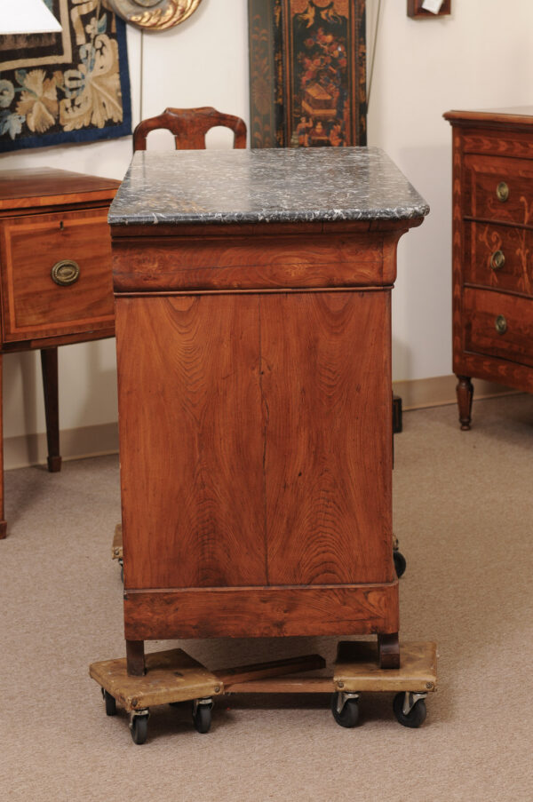 French Early 19th Century Elm Charles X Commode with Grey Marble Top - Image 8