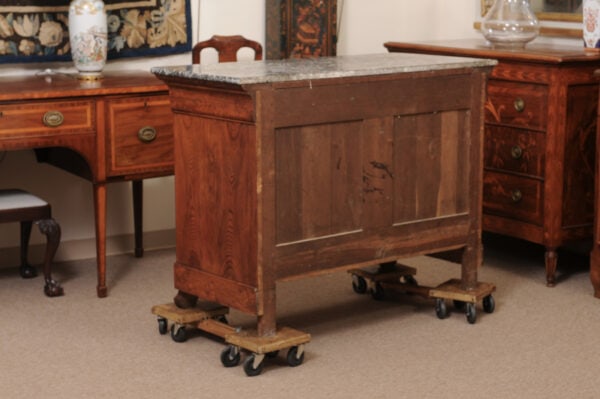 French Early 19th Century Elm Charles X Commode with Grey Marble Top - Image 11