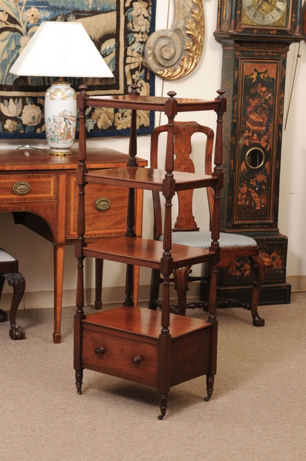 English 19th Century "What Not" Etagere in Mahogany with 4 Tiers and Drawer Below - Image 13