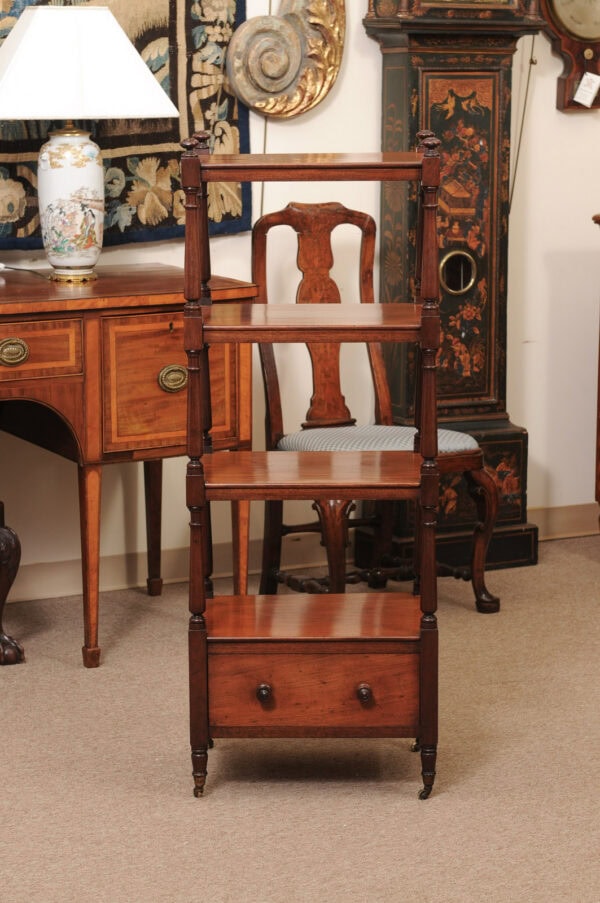 English 19th Century "What Not" Etagere in Mahogany with 4 Tiers and Drawer Below - Image 14