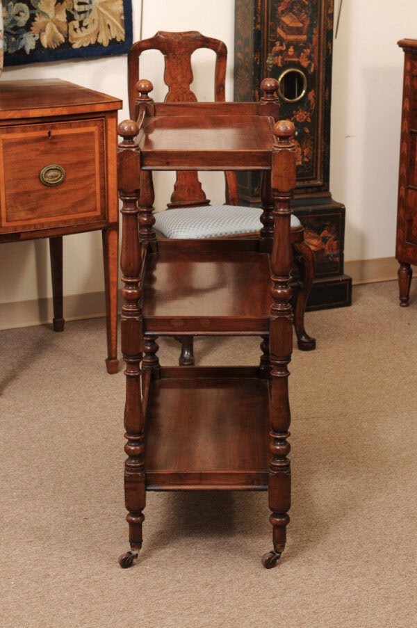 English 19th Century Walnut Trolley with 3 Tiers and Turned Supports - Image 7