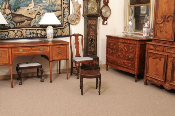 George III English Saddle Seat Mahogany Bench with Turned Legs, Early 19th Century - Image 8
