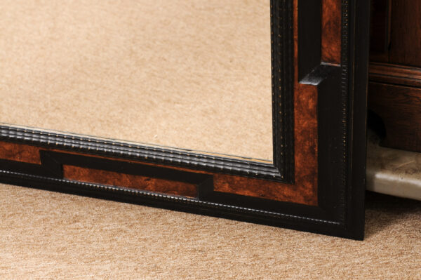 Pair of Faux Tortoiseshell Black Painted Flemish Style Mirrors, Late 20th Century - Image 11