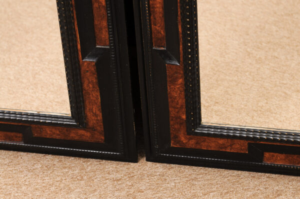 Pair of Faux Tortoiseshell Black Painted Flemish Style Mirrors, Late 20th Century - Image 12