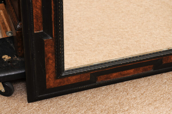 Pair of Faux Tortoiseshell Black Painted Flemish Style Mirrors, Late 20th Century - Image 13