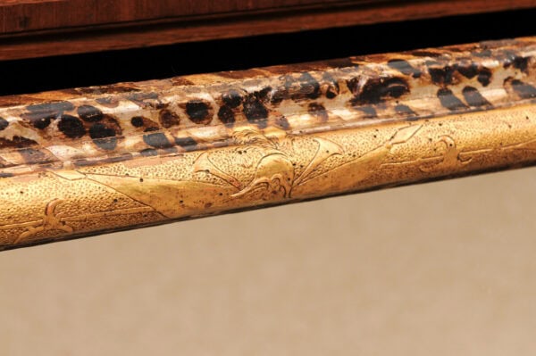 Pair of 18th Century Faux Painted Tortoiseshell & Parcel Gilt Rectangular Mirrors Italy - Image 12