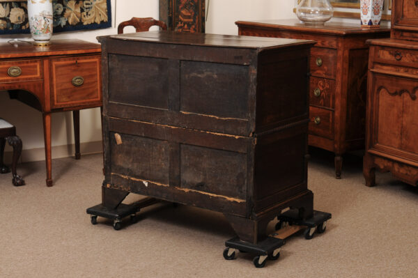 18th Century Oak Jacobean Style Chest with 4 Drawers and Barley Twist Detail Ending in Bracket Feet - Image 8