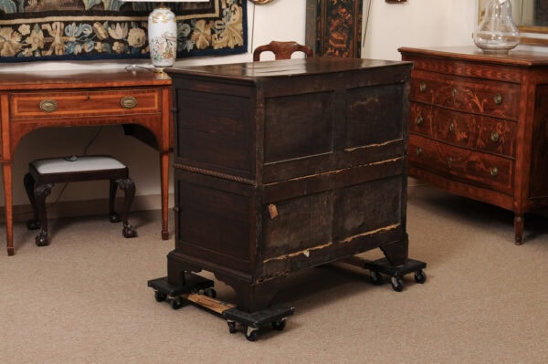 18th Century Oak Jacobean Style Chest with 4 Drawers and Barley Twist Detail Ending in Bracket Feet - Image 10