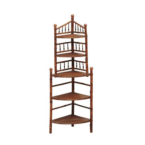 England Late 19th Century Bamboo Corner Shelf - Image 2