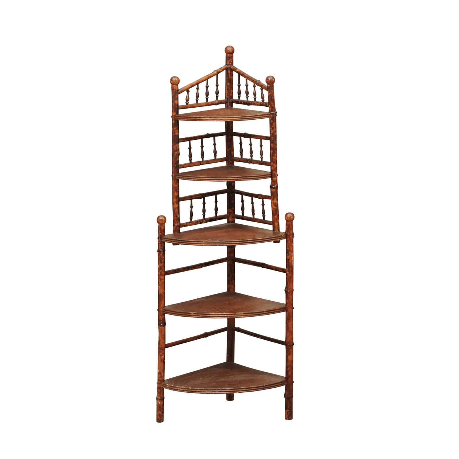 England Late 19th Century Bamboo Corner Shelf - Image 2