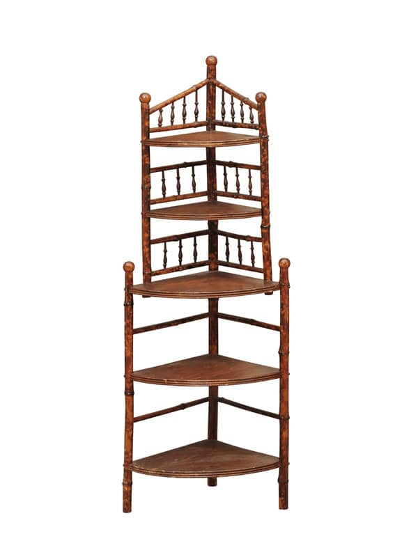 England Late 19th Century Bamboo Corner Shelf
