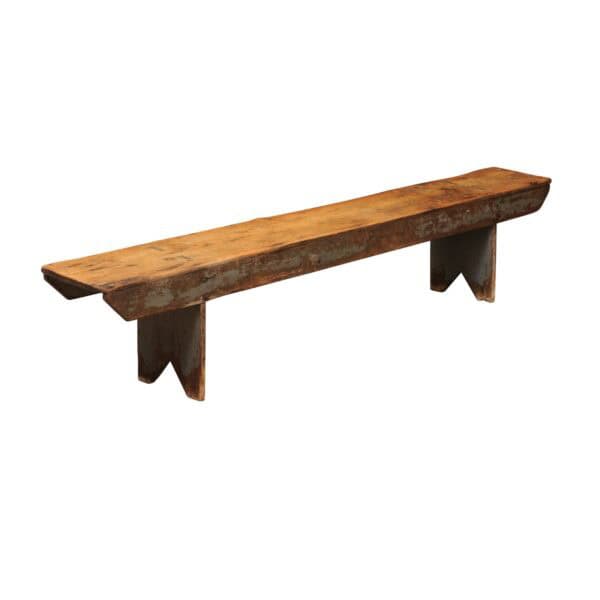 19th Century Primitive American Pine Bench - Image 2