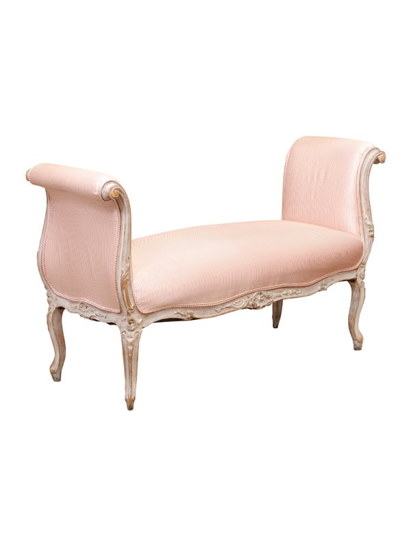 French Louis XV Style Painted Window Bench, 20th Century