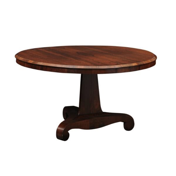 English 19th Century Rosewood Center Table with Pedestal Base and Scroll Feet - Image 2