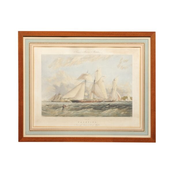 Framed English Sailboat Engraving - Image 2