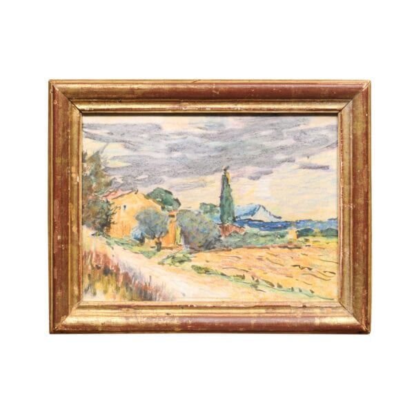 Giltwood Framed Late 19th Century French Pastel Landscape - Image 2