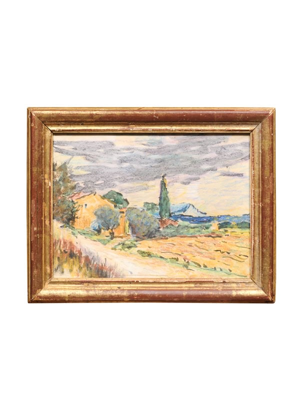 Giltwood Framed Late 19th Century French Pastel Landscape