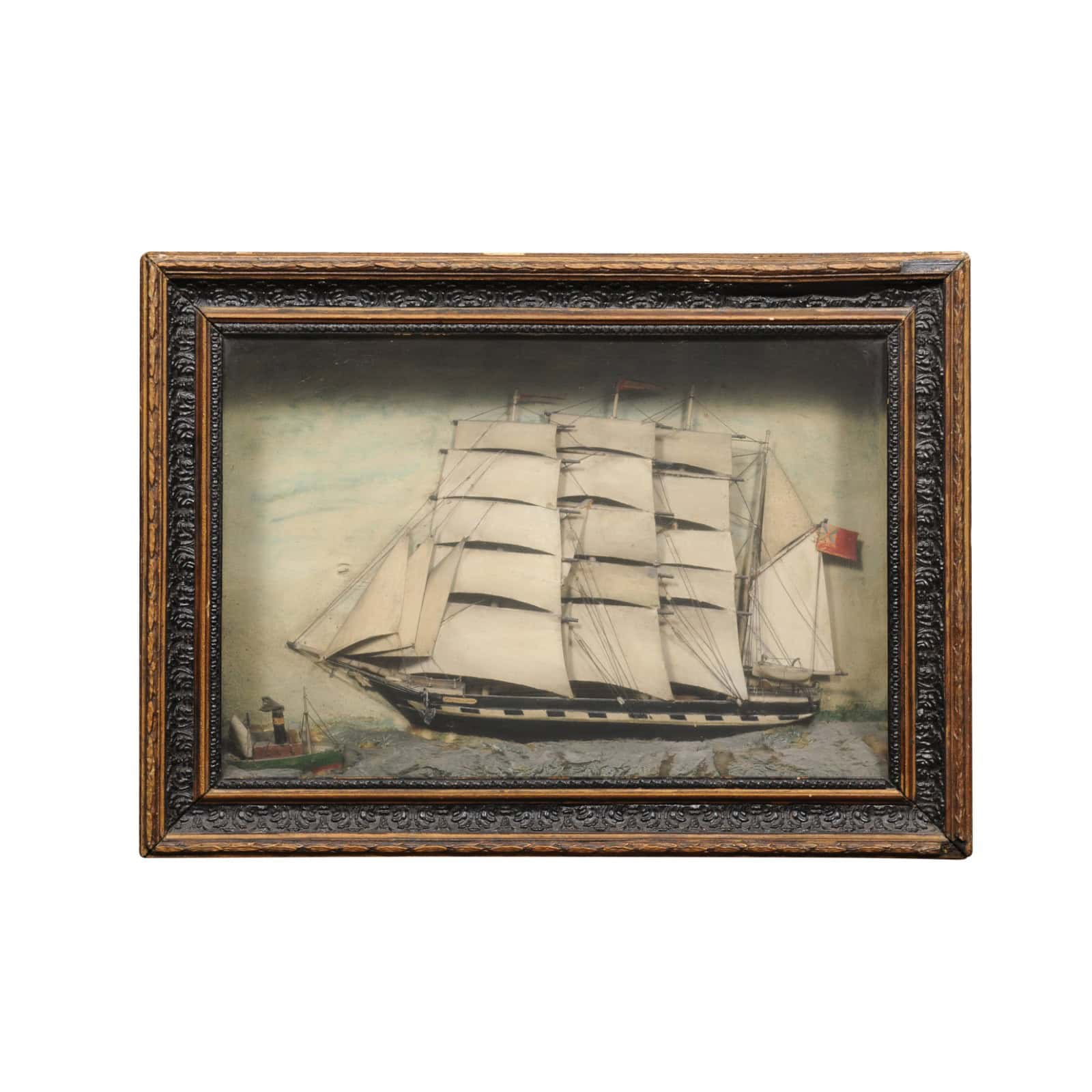 Framed Boat Diorama, 19th Century - Image 2