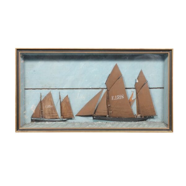 Framed Boat Diorama ca. 1890 - Image 4