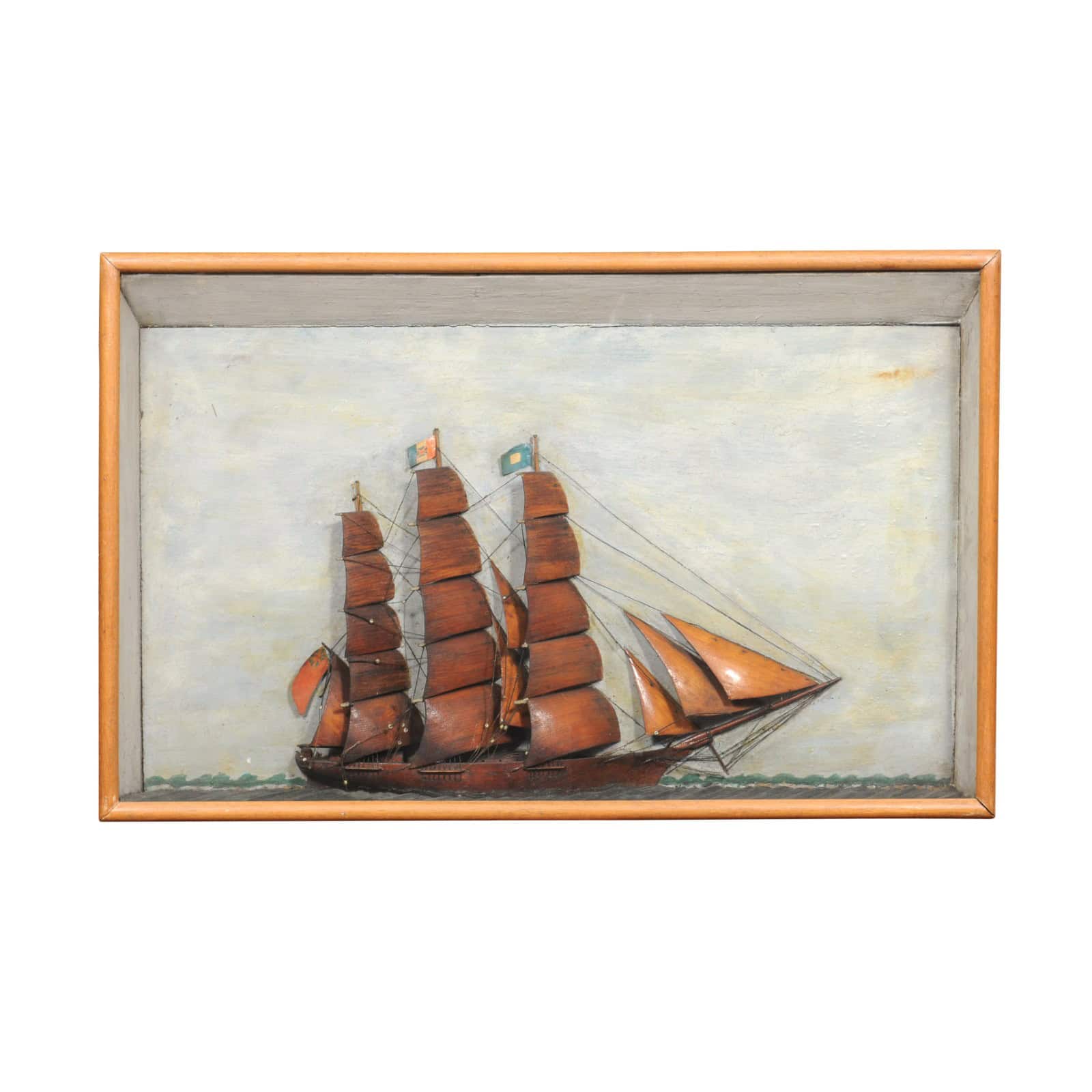 Framed Boat Diorama ca. 1890 - Image 2