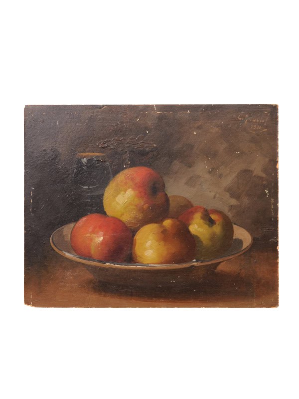 Still Life Painting, Oil on Board, France 19th Century