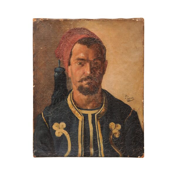 19th Century French Oil on Canvas Portrait of a Man, "Zouavve" - Image 2