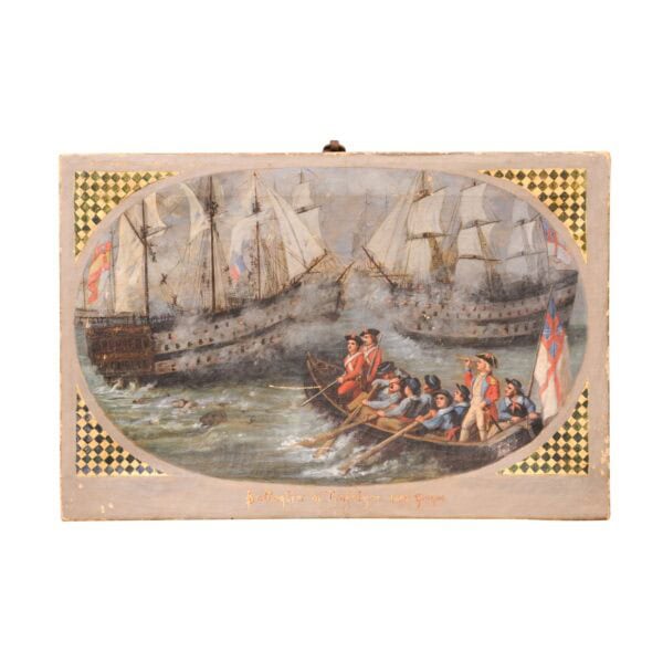 19th Century Italian Oil on Canvas "Battleship" Painting - Image 2