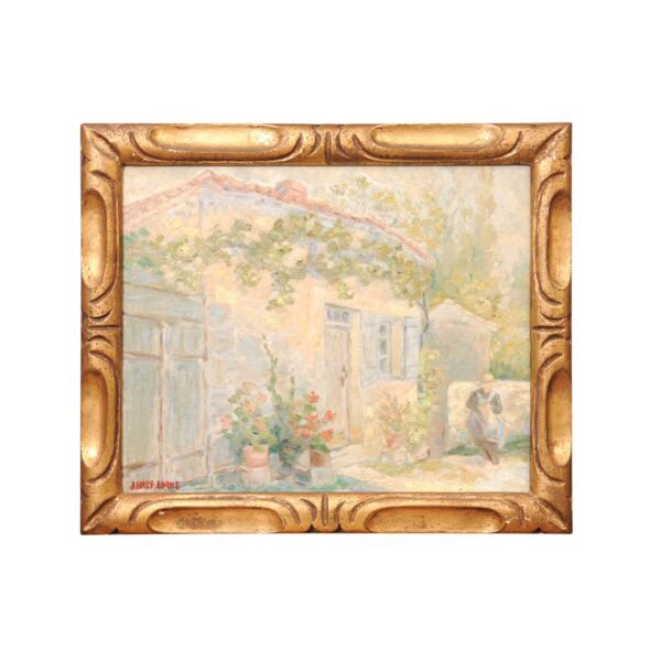 Giltwood Framed Impressionist Painting Oil on Canvas, 19th Century - Image 2