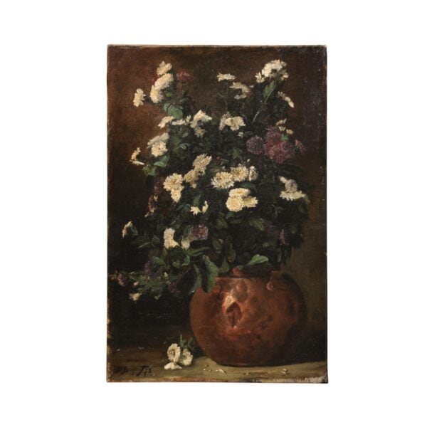 Still Life Floral Painting dated 1872 by Beiget - Image 2