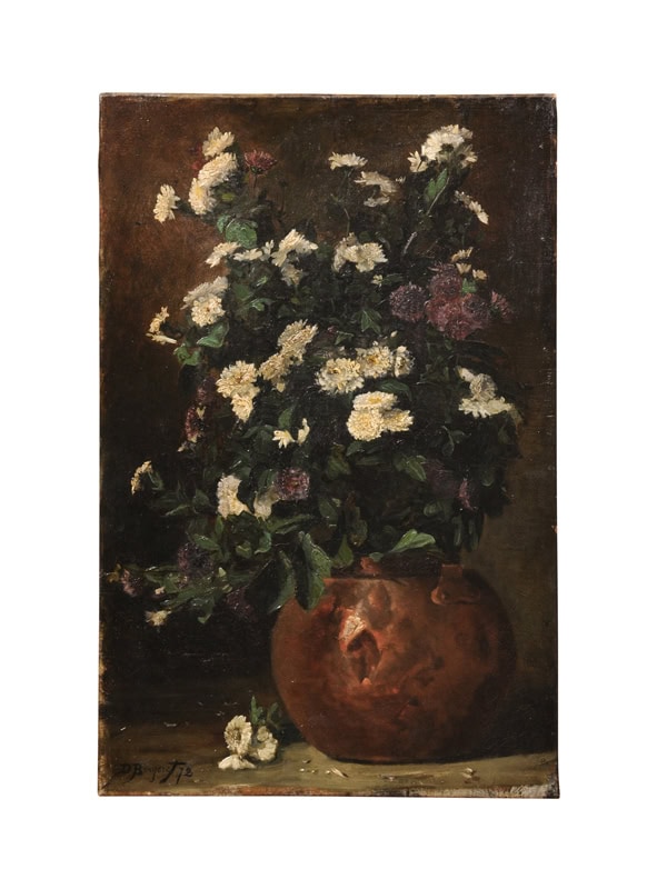 Still Life Floral Painting dated 1872 by Beiget