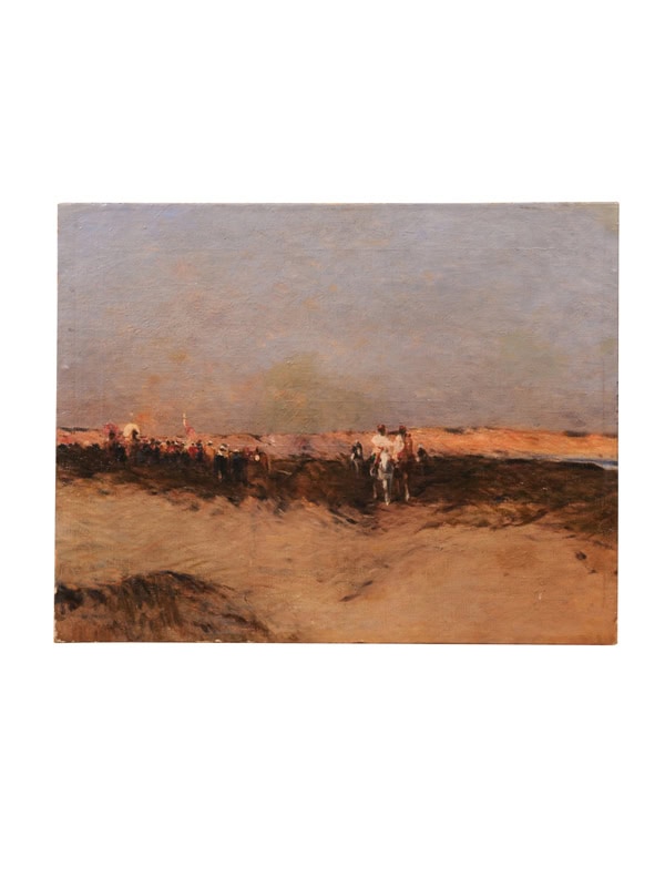 Large Oil on Canvas Painting of Desert Landscape